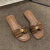 Sandals Outside Slippers Women's 2025 New Summer Women's Shoes Niche Design Sense One-word Flat Shoes