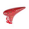 Ocarina Musical Instrument Single [12 HolesAltoRed] High Class C Tone AC (Fingering Chart Included) Ocarina Wind Wind Glaze Finish Red