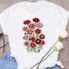 New Red Rose Print Women T Shirt Black T Shirt Harajuku Korean Style Graphic Tops Kawaii Female T-shirt Tops Women T Shirts