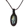 Macrame Necklace Labradorite Pendant Natural Handmade Stone Crystal Bohemian