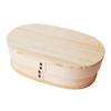 Magewappa Bento Single 19cm X X Current Model J-kitchens Box, Wooden, Oval, Tier, Natural, 11.3cm 6.5cm, 700ml,