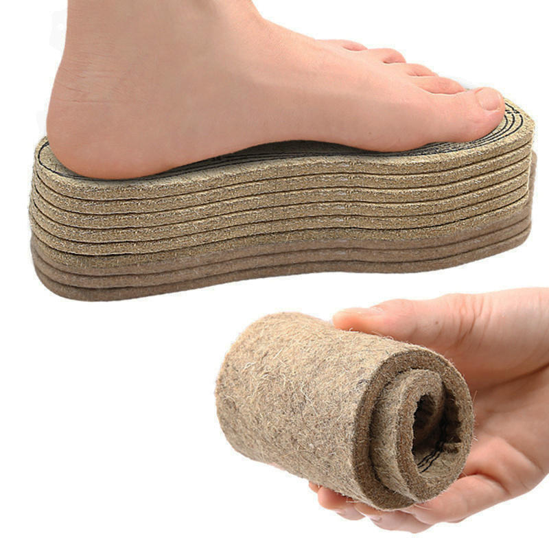 1 Pair Wool Felt Insoles For Shoes Men Women Warm Shock-absorbing Insoles Shoes Pads Can Cut Freely