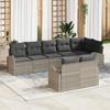 8-Piece Garden Sofa Set with Light Grey Cushions Poly Rattan, 2-Seater Garden Sofa with Storage & Grey Cushions 3354761