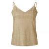 European & American Women's Shiny Silver Dot V-Neck Pearl Camisole