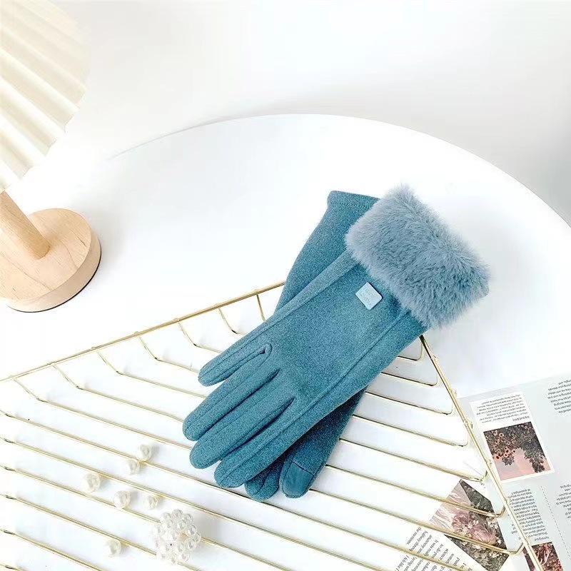 Women's Winter Touchscreen Gloves: Warm German Velvet, Windproof, Thickened, Cute Korean Style for Driving and Riding
