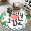 Circular Flamingo Print Pattern Home Living Room Bathroom Bedside Floor Decoration Carpet Floor Mat