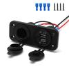 Car Socket Splitter 12V Dual USB Charger Power Adapter Outlet for Car Boat Marine Motorcycle Scooter RV DIY Kit