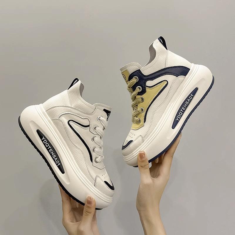 Multifunctional Walking Shoes for Women - Thick Sole High Top Dad's Shoes Sneakers with Trendy Design Sneakers Women