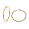 [R3671] - Gold Plated Hoop Earrings 'Choréographie' (diamond) - 4cm 2mm