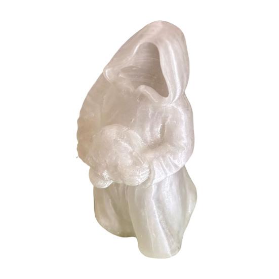 Ghost Skull with LED Tea Lights Halloween 3D Printed Skeleton Ghost Lamp Battery Operated Flickering Flameless Night Light for Home Table Decor