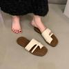 Niche Flat-bottomed Retro Cover Toe Cool Slippers Women's Shoes Summer Wear 2025 New Summer Soft-soled Beach Sandals