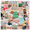 50PCS Diary Book Reading Stickers Aesthetic DIY Scrapbook Notebook Phone Laptop Guitar Luggage Graffiti Sticker Toy