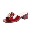 GKTINOO Women Shoes Sexy Patent Leather Female Flip-flop Slippers Summer High Heels Slides For Ladies Comfortable Sandal