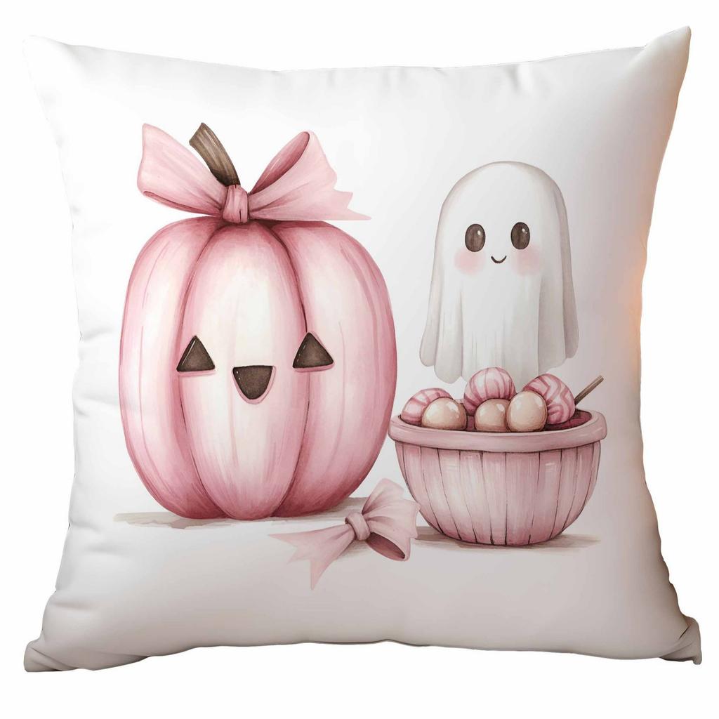 New Pink Halloween Pillowcase Festive Home Cushion Pillowcase Decoration