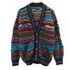 90s Old Australian Made Overall Handle Long Sleeve V-neck 3D Knit Cardigan Men's Used