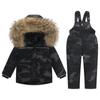 Kids 2-Piece Snowsuit Toddler Baby Boys Girls Winter Wear Ski Jacket & Snow Bib Pants Ski Suit 1-6 Years 2024 Hooded