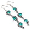 Natural Indicolite Tourmaline 925 Sterling Silver Jewelry Earring 3.27" B2u98