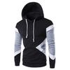 Man Pullover Hooded Patchwork Color Rib Clothing Long Sleeve Men Hoodies Black Blue Spring Fall Plus Size Sweatshirt