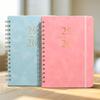 2025 Leather A5 Daily Planner - Customizable English Notebook with Coil Binding