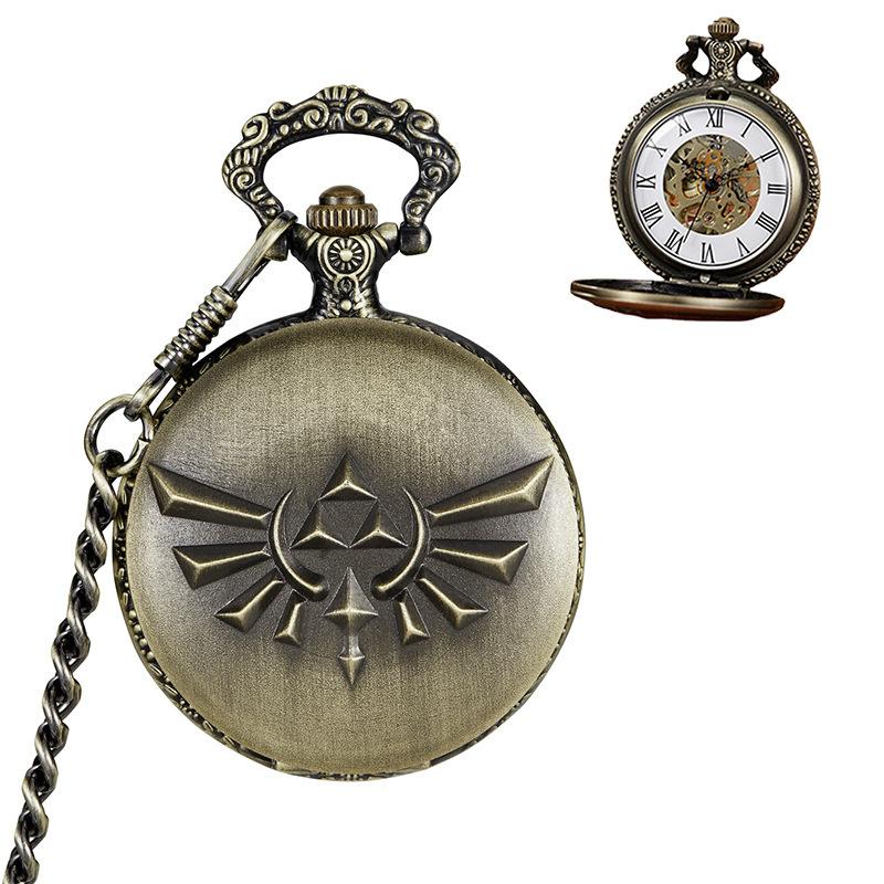 New Vintage Bronze Clamshell Automatic Mechanical Roman Numerals Pocket Watch for Men and Women Students
