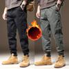 Men's Autumn and Winter Plush and Thick Loose Oversized Warm Casual Pants Cargo Pants