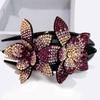 Women Elegant Flexible Rhinestone Flower Duckbill Hair Clip Hairpin Claw Gift