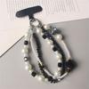 Phone Charms Wrist Strap 3-in-1 Beaded Phone Lanyard Jewelry with Tether Tab,Folded Length: 14cm