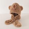 Soft Capybara Fluffy Hat Casual Children's Winter Cap Cold Weather Baby Hat Scarf Set Toddler