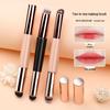 Two-in-One Silicone Lip & Concealer Brush with Lid - Round Head for Lipstick, Lip Balm, and Nail Art.