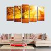 5 Pieces Wall Art Canvas Painting Nature Scenery Sunset Sunrise In The Forest Modular Home Brdroom Decoration Picture