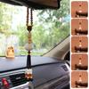 Car Pendant Wood Carved Lotus Buddha Car Rearview Mirror Pendant Decoration Auto Interior Accessories Bring Safety Luck