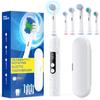 Electric Toothbrush Rotating Electric Toothbrush Rechargeable Double Button 4 Cleaning Modes 5 Brush Heads Storage Case Included Display On Main Unit