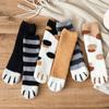 1 Pair Women Socks Plush Coral Velvet Autumn Winter Cat Paw Lovely Thickening Warm Floor Socks