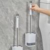 Wall Mounted Toilet Brush Set Without Punching Holes, Wall Mounted Without Dead Corners, Long Handle Cleaning Brush Set