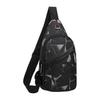 Men Crossbody Bag Geometric Print Portable Adjustable Strap Casual Oxford Cloth Sports