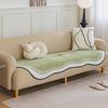 Chenille Irregular Sofa Cushion Special-Shaped Cushion Four Seasons Universal Non-Slip Anti-Scratching Solid Color Matcha Green One Piece