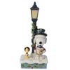 JIM SHORE Snoopy Woodstock Street Light 6015032 & <Christmas>