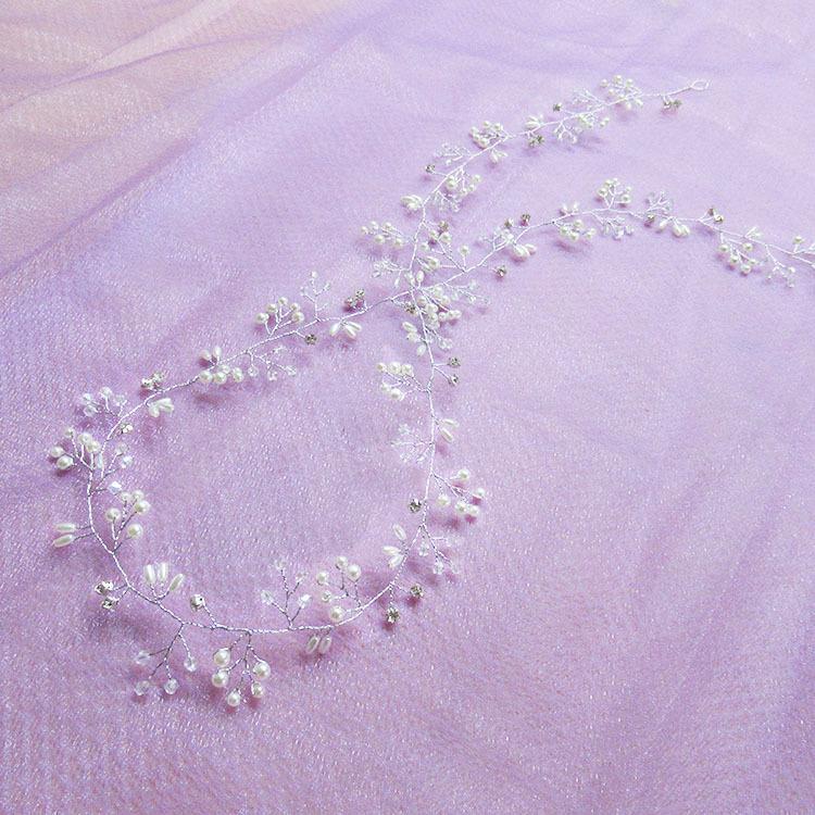 Fake Pearl Crystal Wedding Hair Vine Crystal Bridal Accessories Diamante Headband New ADM