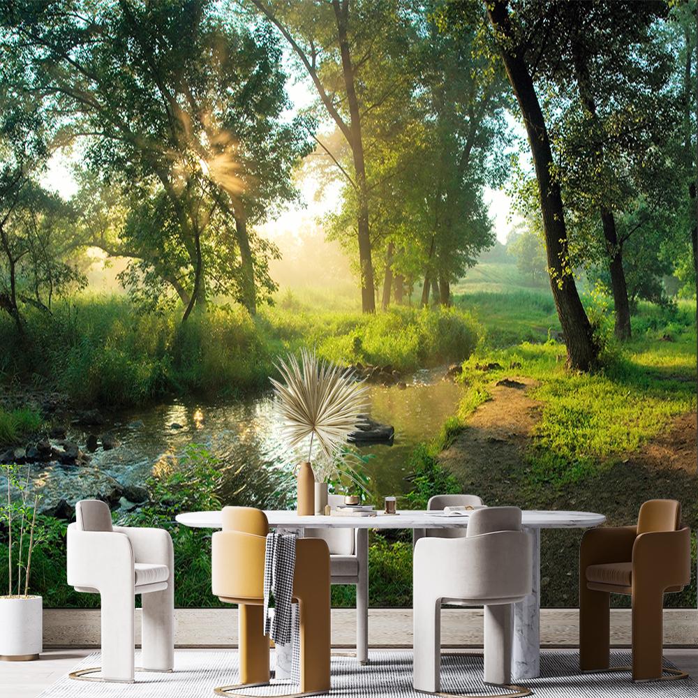 Forest Stream Wallpaper 3d Natural Scenery Wall Mural Living Room Bedroom Forest Mural Home Decor