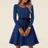 Women's Casual Fashion Long Sleeve  Vintage Long Dresses