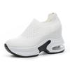 Inner Heightening Platform Women's Shoes 2025 Autumn New Lightweight Breathable Fly-woven Shoes Running Shoes Air Cushion Sports and Leisure Women's
