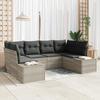 VidaXL 6-Piece Garden Sofa Set with Light Grey Cushions Poly Rattan 3355871