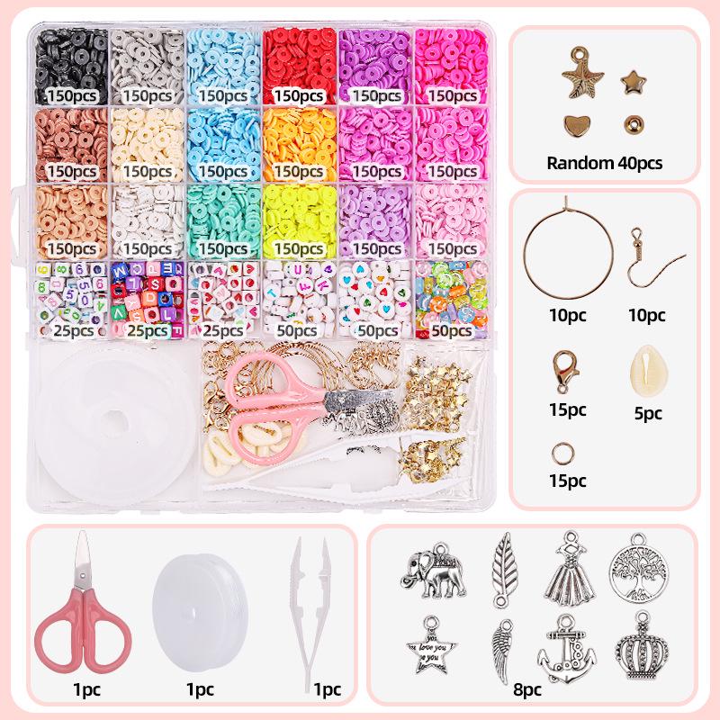 Handmade Beaded Jewelry DIY Kit for Kids - Educational Polymer Clay Beads for Bracelets & Necklaces