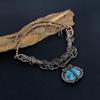 Tibetan Turquoise Necklace Gemstone Jewelry, 999 Copper Wire Wrapped Necklace Necklace, Handmade Jewelry Birthstone Necklace