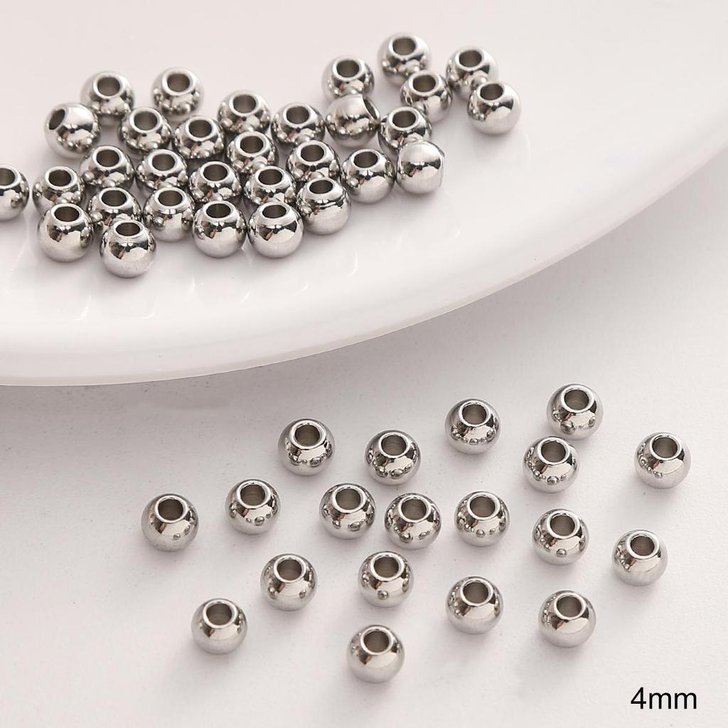 10-50pcs/bag Stainless Steel Beads DIY Bracelet Necklace Earrings Jewelry Accessories