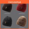 Knitted Beanie Thick Hat Winter Warmth Unisex Cap Windproof Gift Color Solid