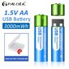 PALO 1.5V AA Rechargeable Li-ion Battery AA USB Rechargeable AA Lithium Battery For Toys Watch MP3 Player Thermometer