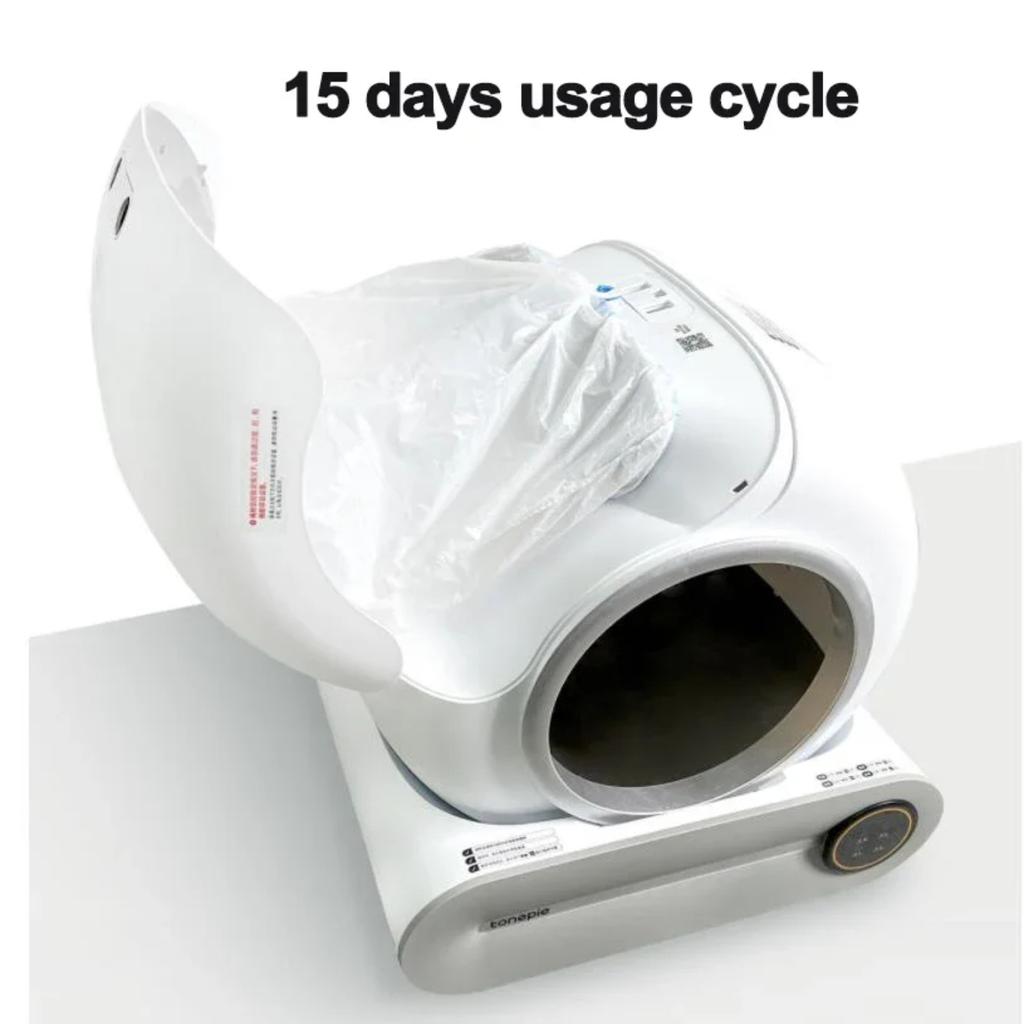 New Eco-Friendly, Compostable, Degradable Cat Pet Toilet Poop Trash Bags - Special 15 Bags/Roll for Tonepie Smart Cat Litter Box