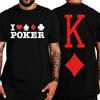 Oversized Tshirt Summer Men I Love Poker Print Tees Hip Hop Short Sleeve Tops Harajuku King of Diamonds Print Casual Tshirt Male