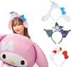 Sanrio Characters Headband Holder Set with Plush Free Size for Kids To Comes with a Headband Dedicated Holder for Convenience & Toy, Adults, (Kuromi)